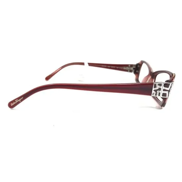 Salvatore Ferragamo Eyeglasses Frames 2613-B 462 Red Burgundy Cat Eye 52-15-135 - Picture 4 of 13